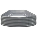 Garden Raised Bed Galvanised Steel 523x140x36 cm Grey