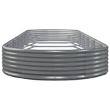 Garden Raised Bed Galvanised Steel 523x140x36 cm Grey - Top-Down View