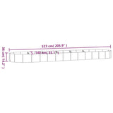 Garden Raised Bed Galvanised Steel 523x140x36 cm Grey - Rear View