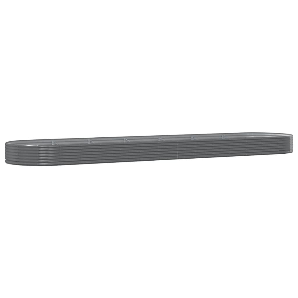 Garden Raised Bed Galvanised Steel 600x140x36 cm Grey