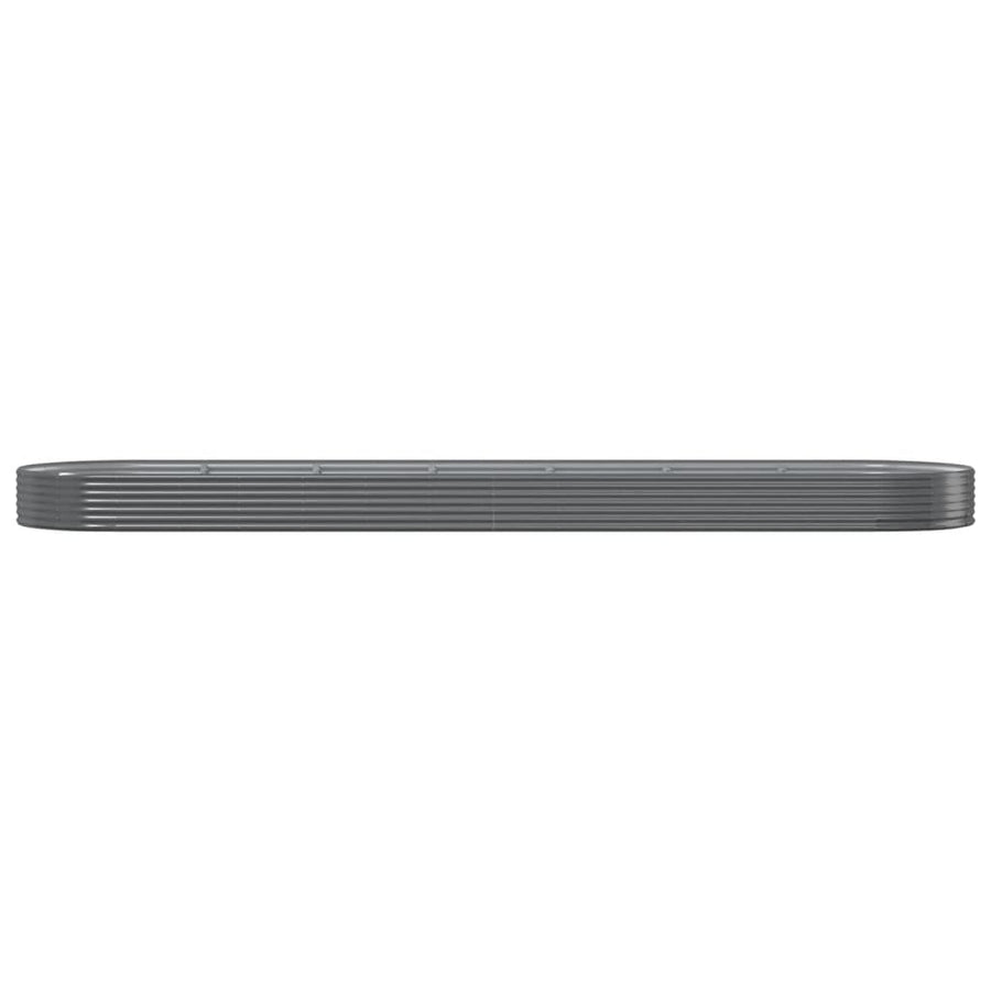Garden Raised Bed Galvanised Steel 600x140x36 cm Grey