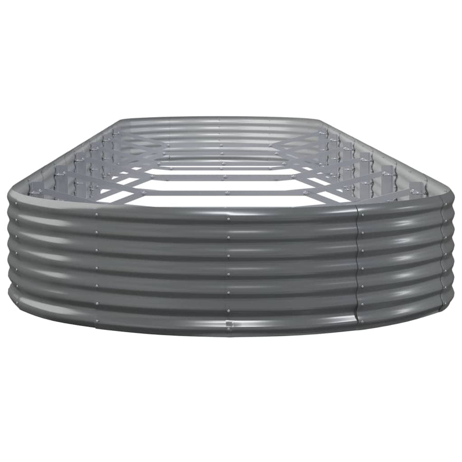 Garden Raised Bed Galvanised Steel 600x140x36 cm Grey
