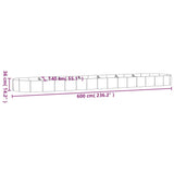 Garden Raised Bed Galvanised Steel 600x140x36 cm Grey