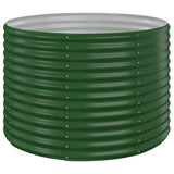Garden Raised Bed Galvanised Steel 100x100x68 cm Green