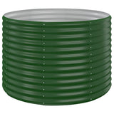 Garden Raised Bed Galvanised Steel 100x100x68 cm Green - Front View