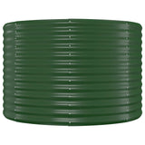 Garden Raised Bed Galvanised Steel 100x100x68 cm Green - Side View