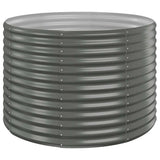 Garden Raised Bed Galvanised Steel 100x100x68 cm Grey