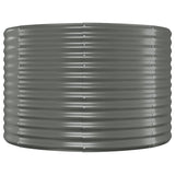 Garden Raised Bed Galvanised Steel 100x100x68 cm Grey