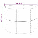Garden Raised Bed Galvanised Steel 100x100x68 cm Grey