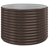 Garden Raised Bed Galvanised Steel 100x100x68 cm Brown