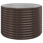 Garden Raised Bed Galvanised Steel 100x100x68 cm Brown