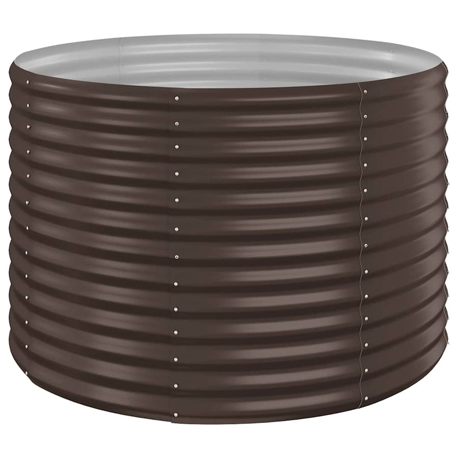 Garden Raised Bed Galvanised Steel 100x100x68 cm Brown