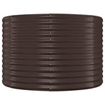 Garden Raised Bed Galvanised Steel 100x100x68 cm Brown