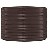 Garden Raised Bed Galvanised Steel 100x100x68 cm Brown - Side View