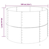 Garden Raised Bed Galvanised Steel 100x100x68 cm Brown