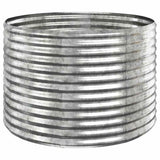 Garden Raised Bed Galvanised Steel 100x100x68 cm Silver - Front View