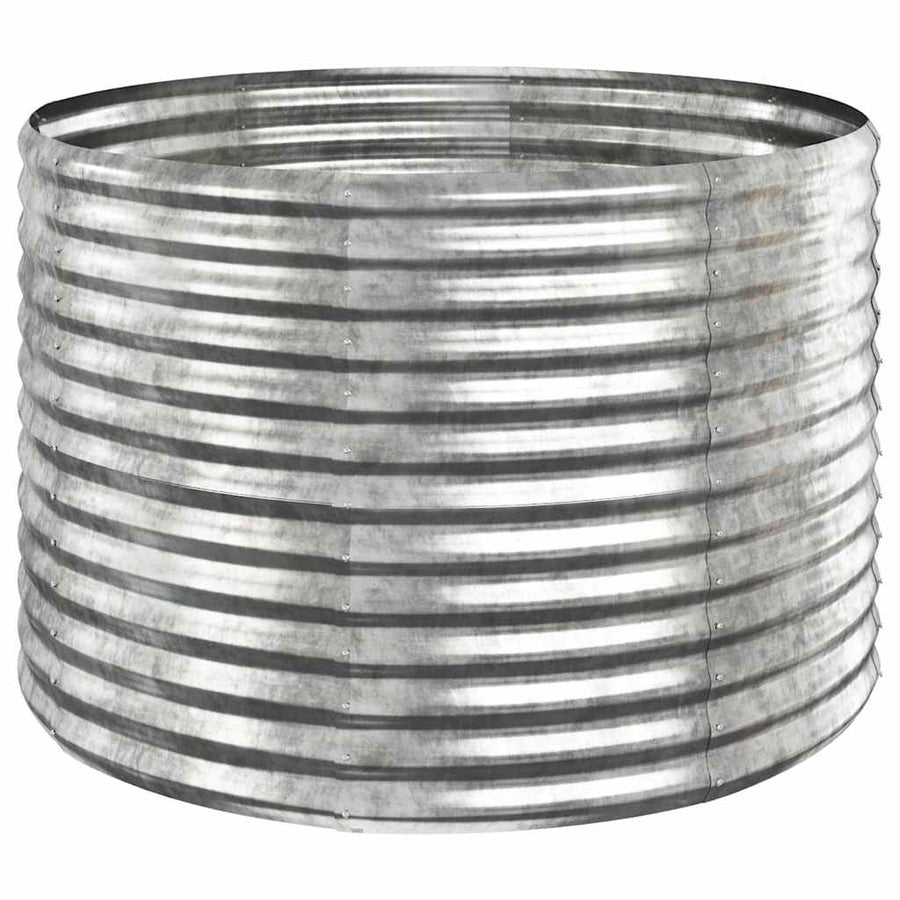 Garden Raised Bed Galvanised Steel 100x100x68 cm Silver