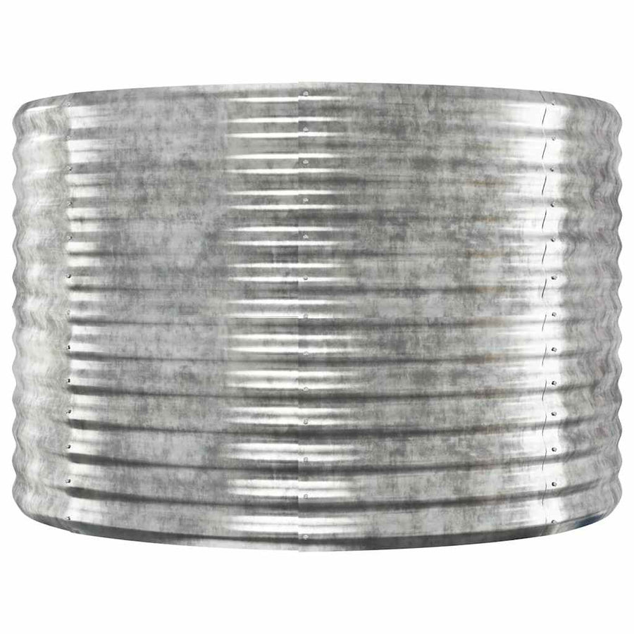 Garden Raised Bed Galvanised Steel 100x100x68 cm Silver