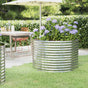 Garden Raised Bed Galvanised Steel 100x100x68 cm Silver