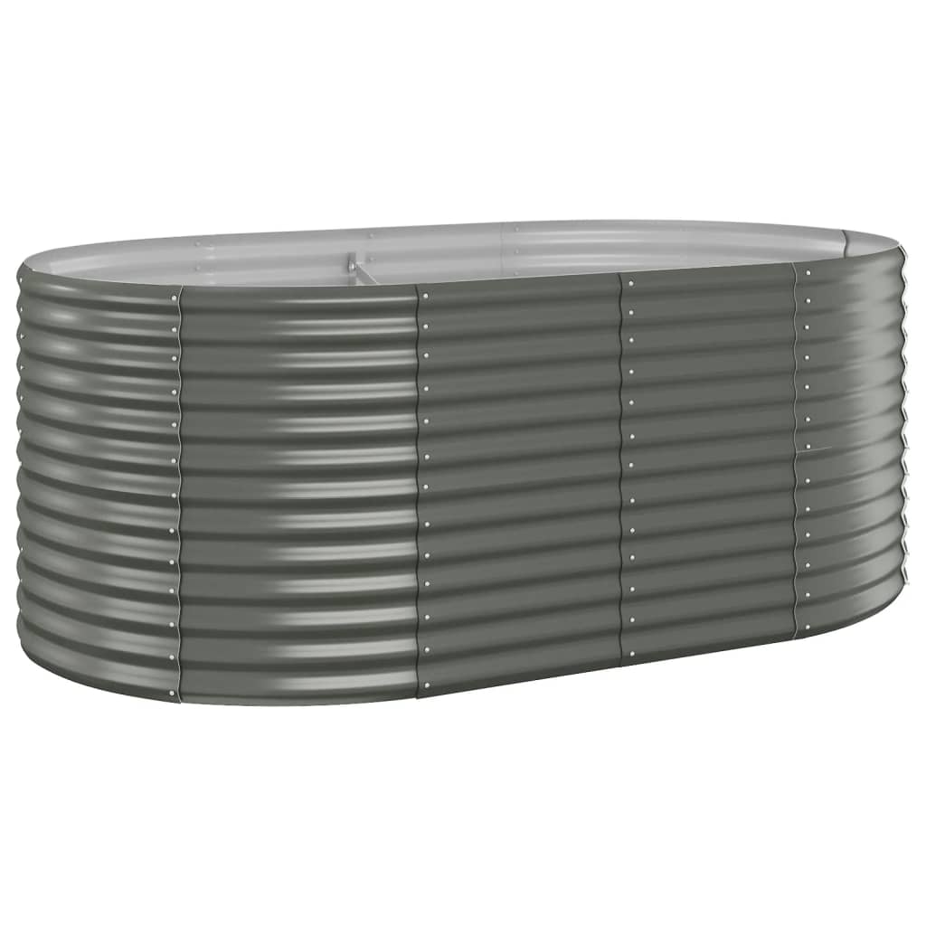 Garden Raised Bed Galvanised Steel 175x100x68 cm Grey