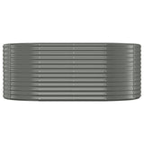 Garden Raised Bed Galvanised Steel 175x100x68 cm Grey - Side View