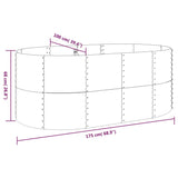 Garden Raised Bed Galvanised Steel 175x100x68 cm Grey - Rear View