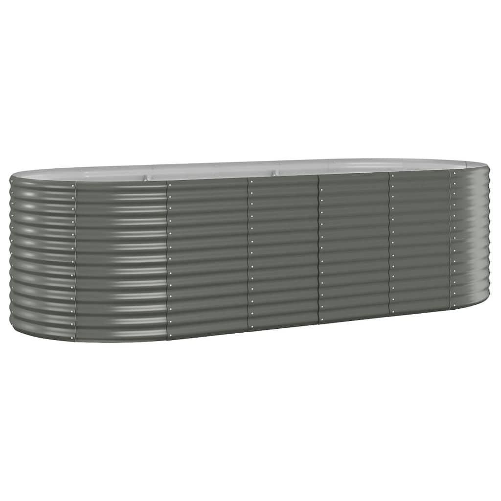 Garden Raised Bed Galvanised Steel 249x100x68 cm Grey