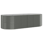 Garden Raised Bed Galvanised Steel 249x100x68 cm Grey
