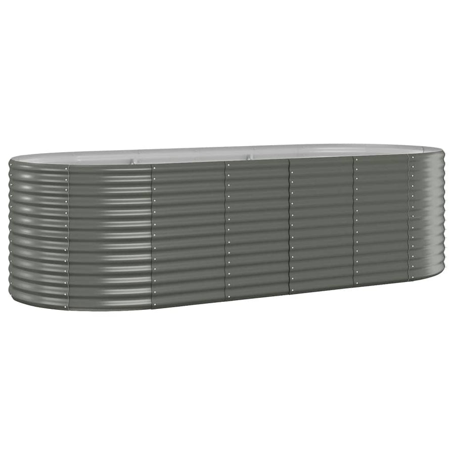 Garden Raised Bed Galvanised Steel 249x100x68 cm Grey