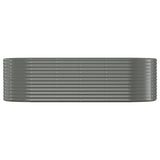 Garden Raised Bed Galvanised Steel 249x100x68 cm Grey
