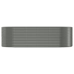 Garden Raised Bed Galvanised Steel 249x100x68 cm Grey