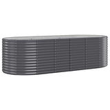 Garden Raised Bed Galvanised Steel 249x100x68 cm Anthracite - Front View