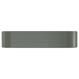 Garden Raised Bed Galvanised Steel 322x100x68 cm Grey