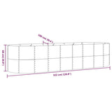 Garden Raised Bed Galvanised Steel 322x100x68 cm Grey