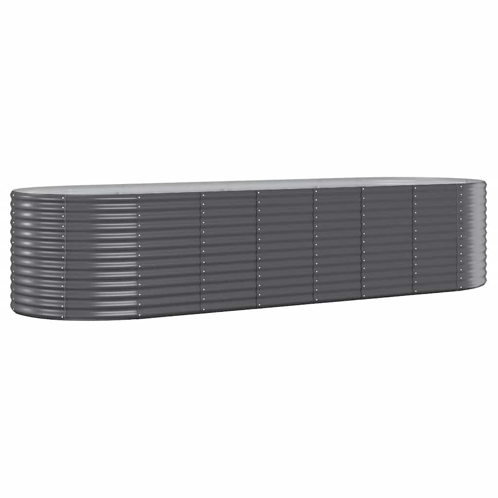 Garden Raised Bed Galvanised Steel 322x100x68 cm Anthracite