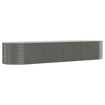 Garden Raised Bed Galvanised Steel 396x100x68 cm Grey