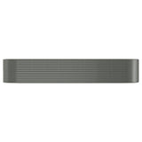 Garden Raised Bed Galvanised Steel 396x100x68 cm Grey - Side View