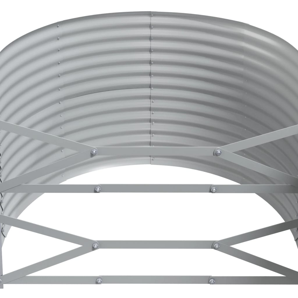 Garden Raised Bed Galvanised Steel 396x100x68 cm Grey