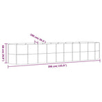Garden Raised Bed Galvanised Steel 396x100x68 cm Grey
