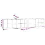 Garden Raised Bed Galvanised Steel 396x100x68 cm Grey - Rear View