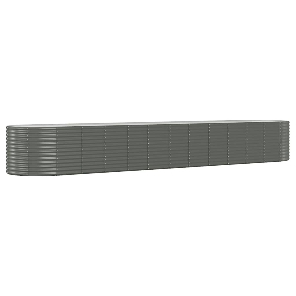 Garden Raised Bed Powder-Coated Steel 507x100x68 cm Grey