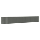 Garden Raised Bed Powder-Coated Steel 507x100x68 cm Grey