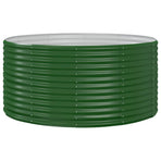 Garden Raised Bed Green 140x140x68 cm Galvanised Steel