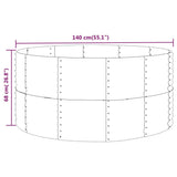 Garden Raised Bed Green 140x140x68 cm Galvanised Steel