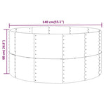 Garden Raised Bed Green 140x140x68 cm Galvanised Steel