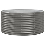 Garden Raised Bed Grey 140x140x68 cm Galvanised Steel - Front View