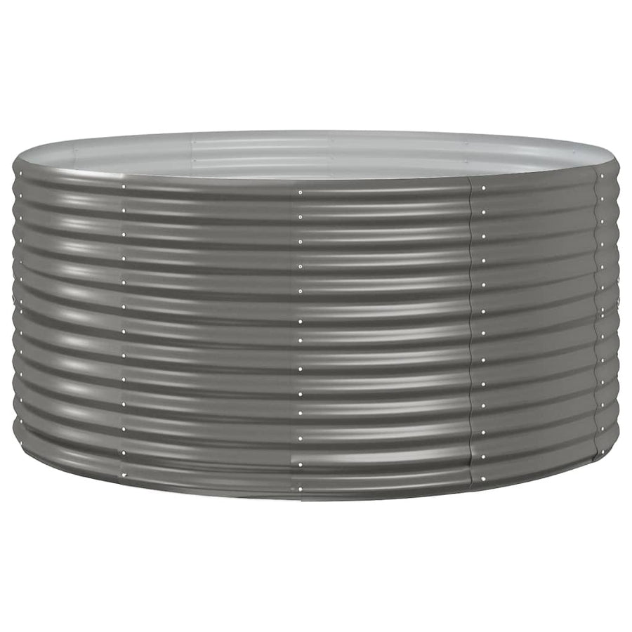 Garden Raised Bed Grey 140x140x68 cm Galvanised Steel