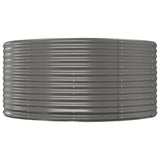 Garden Raised Bed Grey 140x140x68 cm Galvanised Steel - Side View