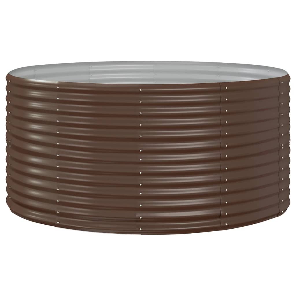 Garden Raised Bed Brown 140x140x68 cm Galvanised Steel