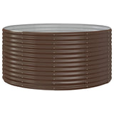 Garden Raised Bed Brown 140x140x68 cm Galvanised Steel